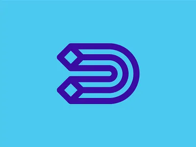Letter D Logo brand branding cube d digital geometric geometry icon identity illustration letter lines logo mark media noodle squares symbol type typography
