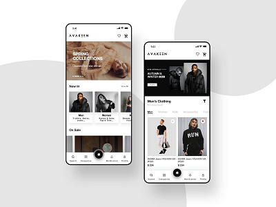 Home Screen Ui Design for eCommerce App cloths design ecommerce app ecommerce design fashion app fashion design homescreen minimal navigation menu typography ui uiux design