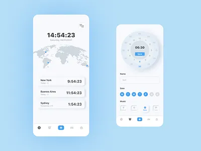 Alarm App Design alarm alarm clock app blue ios minimal