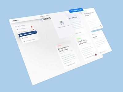 Legal Dashboard - Budget Requests animation budget dashboard grid law legal motion request states