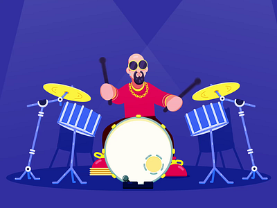 Drummer Animation animated animated gif animation animation 2d animation after effects animator character animation design dribbble drummer flat character flat character design loop loop animation motion design motion graphic motiongraphics