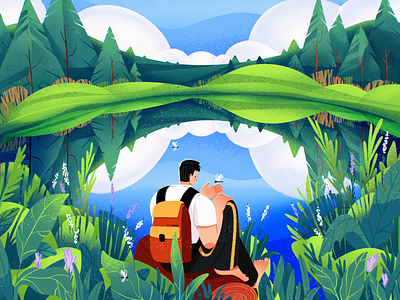 Perfect Isolation character design design studio digital art digital illustration digital painting enviroment forest graphic design illustration illustration art illustrator isolation landscape nature procreate spring summer travel woods