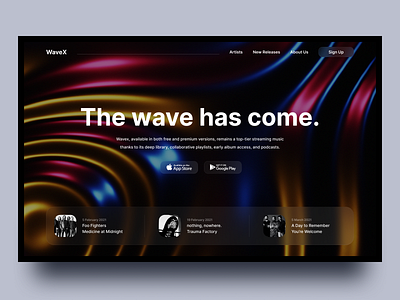 WaveX clean music ui wave web