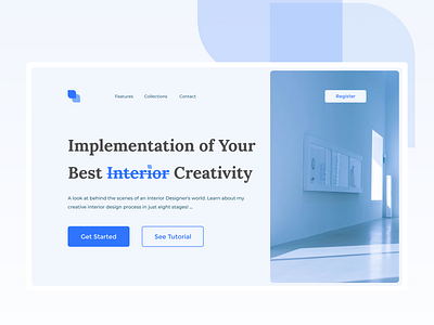 Interior Creative Website 2021 adobexd best blog branding clean elegant explore home homepage interior interiordesign landingpage profile simple trend trending ui