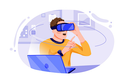 Virtual Reality Illustration concept augmented augmented reality cyberspace future futuristic glasses headset illustration innovation intelligence tech technology visual vr