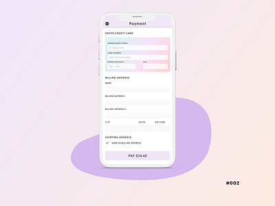 Daily UI #002 checkout checkout form dailyui dailyuichallenge design mobile ui