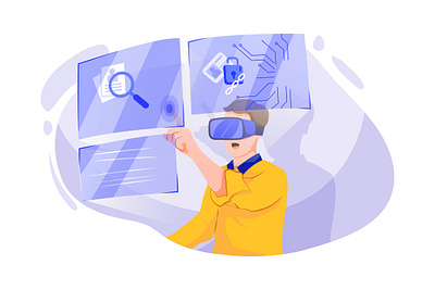 Virtual Reality Illustration concept augmented augmented reality cyberspace future futuristic glasses headset illustration innovation intelligence tech technology visual vr