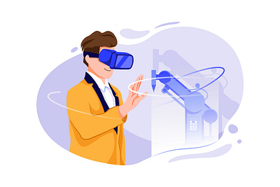 Virtual Reality Illustration concept augmented augmented reality cyberspace future futuristic glasses headset illustration innovation intelligence tech technology visual vr