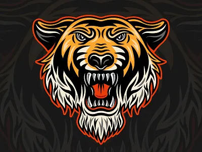 Tiger head vector illustration animal apparel apparel design art character design graphic graphic design illustraion logo mascot mascot logo print t shirt t shirt design tiger tiger head tiger logo vector