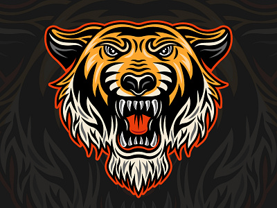 Tiger head vector illustration animal apparel apparel design art character design graphic graphic design illustraion logo mascot mascot logo print t shirt t shirt design tiger tiger head tiger logo vector