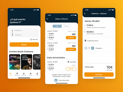 Yoiny app app bus demand events festival figma travel trip app ui ux ux ui