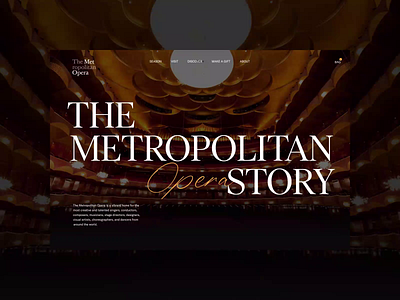 The Metropolitan Opera Website Concept. The Metropolitan story animation branding design minimal photoshop typography ui ux web website