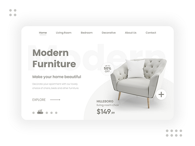 Modern Furniture - Web Design / Landing Page chair chair design clean design furniture furniture app furniture design furniture store furniture website ikea landing page modern modern design ui web design