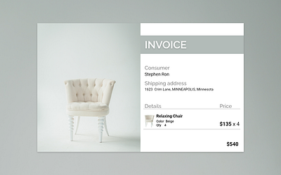 Invoice || 046 daily 100 challenge dailyui dailyui 046 dailyuichallenge flat graphic design invoice design invoice template minimal ui ux web