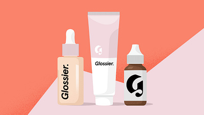 Glossier Brand Illustration art beauty beauty product brand brand design branding design flat glossier graphic design illustration illustrator pastel photoshop pink vector