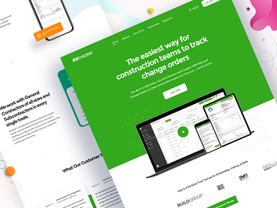 Extracker Construction Company Website agency agency website app construction construction company construction website design flat homepage illustration landing page minimal typography ui uiux ux web web design website website design