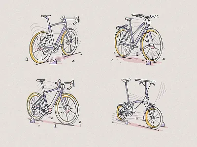 Choose your ride bicycle boundless brompton colour and lines cycling explore freedom illustration lines pedal ride thumbprint wheels