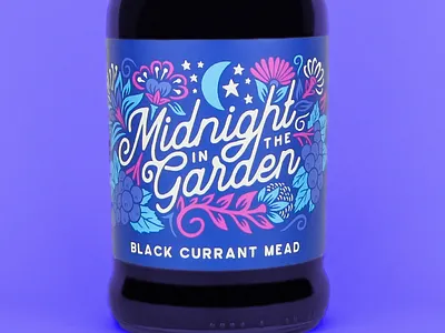 Midnight in the Garden Illustration branding branding design craft flowers handdrawn illustration label design mead packaging