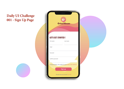 001 SIGN UP PAGE adobe app art branding daily 100 challenge dailyui dailyuichallenge design illustration ui web xd design