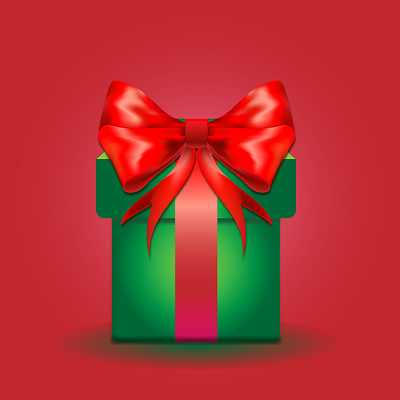 green gift box on red background box design gift icon illustration