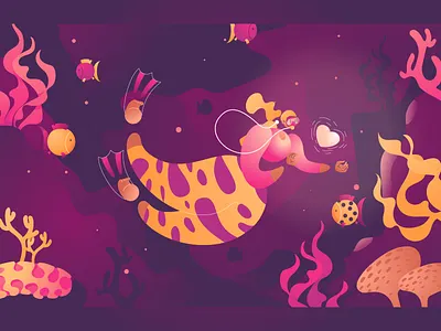 Sometimes it's a bit hard... concept fish gradient gradient color heart love lovely pink scuba shape underwater