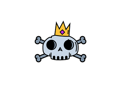 The Lost King crown flat design illustration king skull skull and crossbones skull logo vector