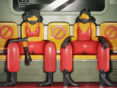 Manspreading allowed 3d 3d character characterdesign coronavirus manspreading mask metro subway