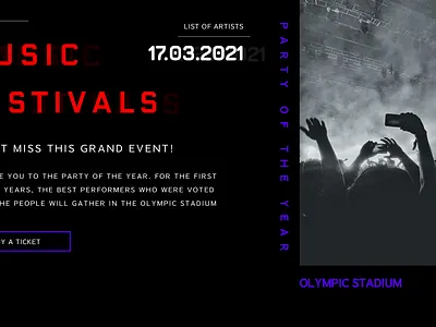 music festivals design illustration ui ux website