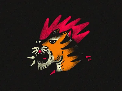 Le tigre brushes design illustration print design printed printing punk punkrock questioneverything sticker stickers vector