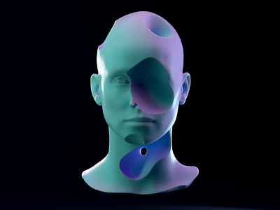 Iridescence 3d blue c4d cinema4d design face gradient graphics design lighting motiondesign