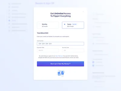 Shut Up & Take My Money!™ blue branding clean design interface minimal ui ux