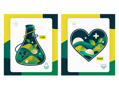 Illustration Set - 710 Lab / 710 Med color gradient heart illustration laboratory nature science