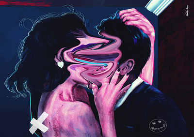 LOVERS - Digital illustration art direction design graphic design