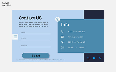 Daily UI 028 — Contact Us app branding design graphic design illustration logo ui ux vector website