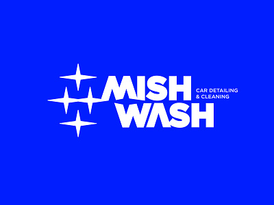 MishWash cleaning detailing logo logo design shine stars washing