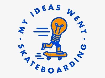 Skateboarding Colorful Logo Design blue and yellow bold typography brand design brand visuals branding colorful design creative creative design light colors logo logo design logo mark logotype my ideas went skate skateboarding symbol typography typography ideas typoo