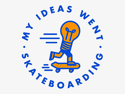 Skateboarding Colorful Logo Design blue and yellow bold typography brand design brand visuals branding colorful design creative creative design light colors logo logo design logo mark logotype my ideas went skate skateboarding symbol typography typography ideas typoo