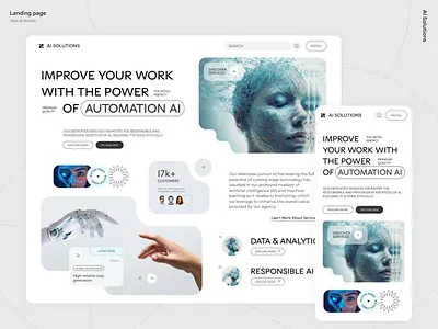 AI Automation Landing Page ai solutions ai technology ai website automation design business automation data analytics digital transformation innovative design interactive ux landing page machine learning modern layout responsive web tech ui ui design ux design ux ui web design web platform website