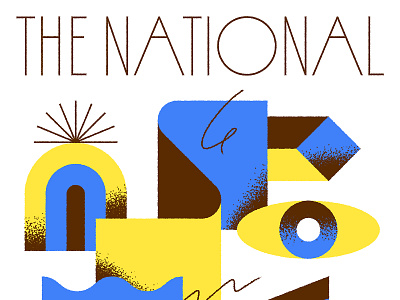 The National Gig Poster abstract blue design eye geometric gig poster illustration minimal poster printing screenprint shapes texture vector yellow