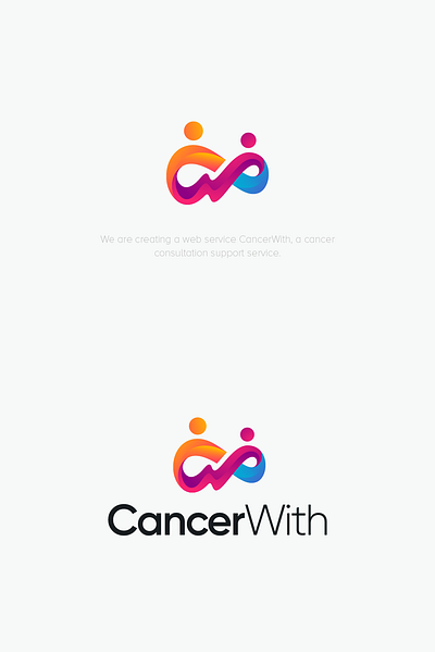 CancerWith connect graphaety graphaety identity illustration infinity logo logotype mark minimalist monogram people symbol