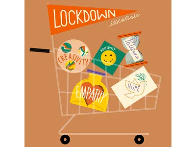 my lockdown essentials! cart covid creativity editorial empathy flat hope illustration illustration art illustration digital illustrations magdaazab patience positivity social