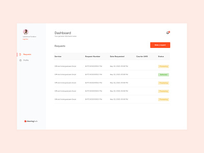 Clearing Hub App UI Design clean design simple clean interface ui ux uxdesign web app web application development