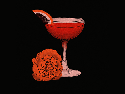 The Vampire's Boulevardier cocktail design drawing drink food illo illustration procreate vampire