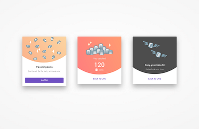 Gamification modal coins illustration modal design