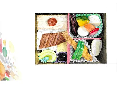 Watercolor Travel Diary 2018 bento illustration japan watercolor