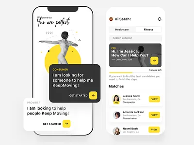 You Are Perfect (app) app colors creative design designer doctor fitness app gym ios logo ui ux
