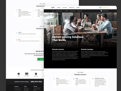 Marketplace Support Landing Page design domains homepage landing page layout ui web website
