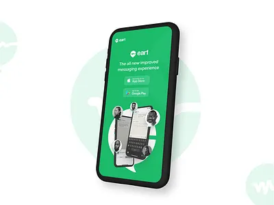 Ear1 Social Website chat green minimal mobile design mobile website networking social network