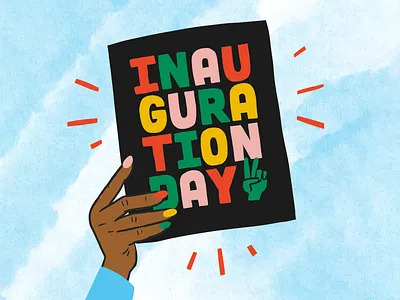 Inauguration Day! 2021 biden celebrate colorful gif hand lettering illustrate illustration inauguration politics president procreate texture