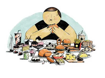 Wait... I'm not a growing boy?! drawing food illustration picture book procreate takeout watercolor